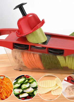 Овощерезка для овощей и фруктов mandoline slicer 6 in 1 c контейнером, слайсер , терка1 фото