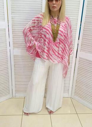 Шелковый костюм италия 🇮🇹 с брюками палаццо люкс качество