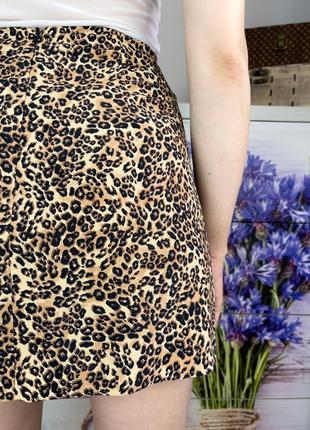 Стильная леопардовая юбка мини 1+1=35 фото