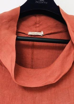 Продам итальянское платье 100% лён а-лайн класса от anna melani 2 xl цвет жжёный апельсин6 фото