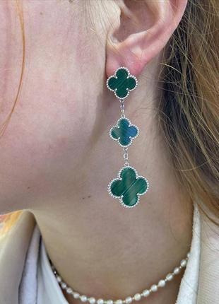 Брендові сережки у стилі van cleef 🍀😍ван кліф