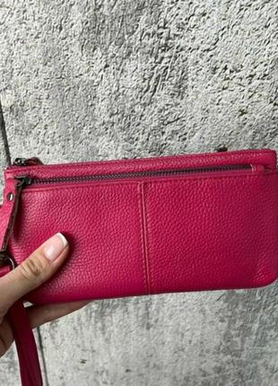 Женская кожаная косметичка кошелек кожаный жіночий шкіряний клатч гаманець3 фото