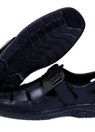 Мужские кожаные летние туфли matador black8 фото