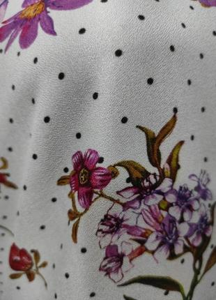 Блуза в горох з квітковим принтом10 фото