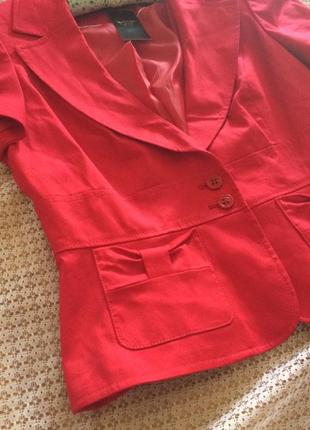 Елегантний  червоний літній піджак з коротким рукавом bhs1 фото