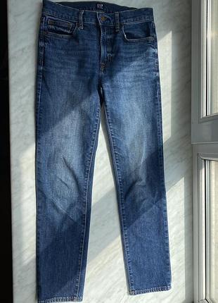 Синие джинсы gap хс высокая посадка