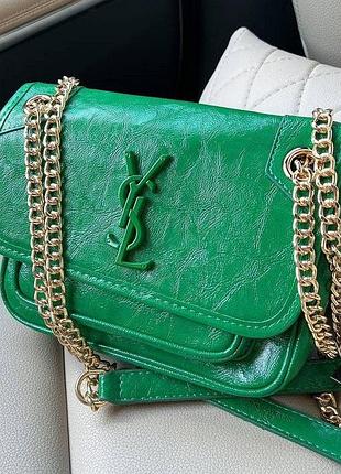 Женская сумка SAINT LAURENT NEW WAVE SL277 SUNGLASSES cinema парфюмированная вода baby bag green | клатч ив сен лоран ники бэби бэг зеленый
