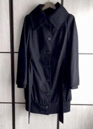 Пальто шерстяное черное2 фото