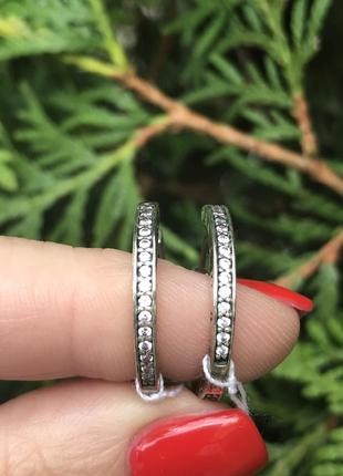Нові срібні сережки в стилі пандора, срібло 925 проба1 фото