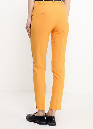 Класичні жіночі жовті прямі брюки зі стрілками висока талія посадка oodji3 фото