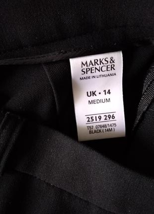 Р 14 / 48-50 стильные базовые черные офисные штаны брюки стрейчевые глубокие m&s7 фото