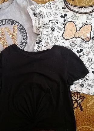 Набор футболок, короткие, топик