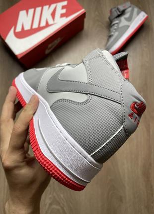 Nike air force mid grey red.4 фото