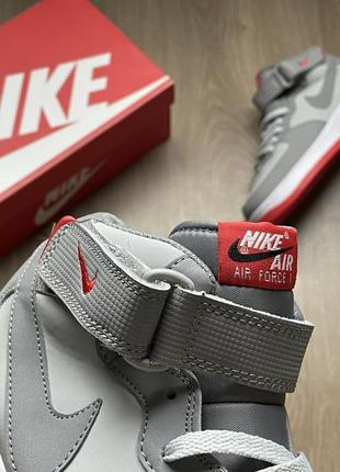 Nike air force mid grey red.5 фото