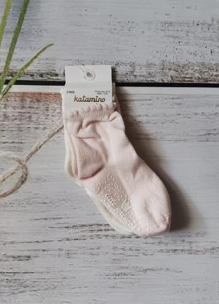 Набір шкарпеток для дівчинки тм katamino з  антислизькою поверхнею молочні рожеві набор носочком для девочки антискользящие катамино2 фото