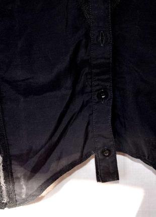 Черная рубашка с кружевом из батиста8 фото