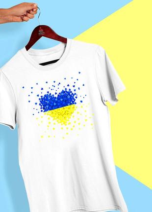 Футболка с принтом "сердце из сине-желтых сердец" push it