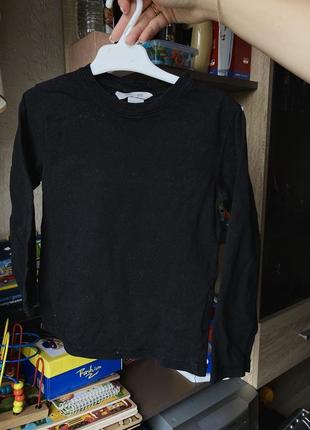 Базовый чёрный реглан кофта 2-3 4года