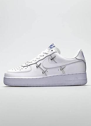 Кожаные кроссовки nike air force 1 lx crome swooshes white6 фото