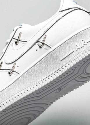 Кожаные кроссовки nike air force 1 lx crome swooshes white8 фото