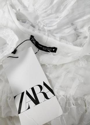 Біле вільне плаття з перфорацією і вишивкою zara4 фото