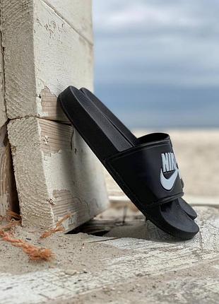 Шльопанці чоловічі nike cebu чорні з білим5 фото