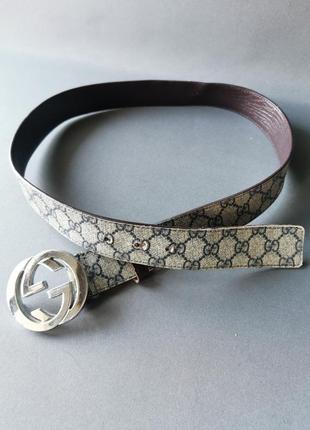 Gucci monogram belt кожаный ремень