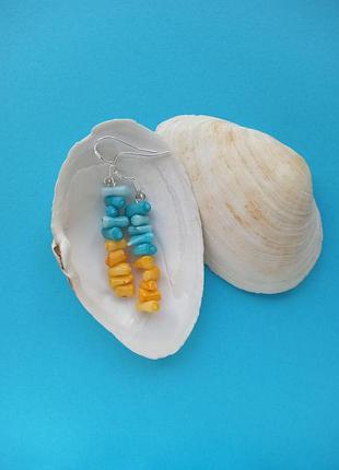 Срібні сережки серебряные серьги патриотические серьги серебро патріотичні сережки