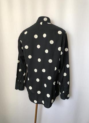 Рубашка чёрная в белый горох hawes & curtis