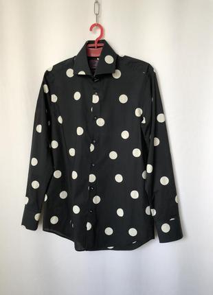 Рубашка чёрная в белый горох hawes & curtis