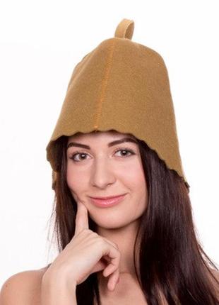 Банная шапка luxyart, натуральный войлок, коричневый (la-1000)1 фото