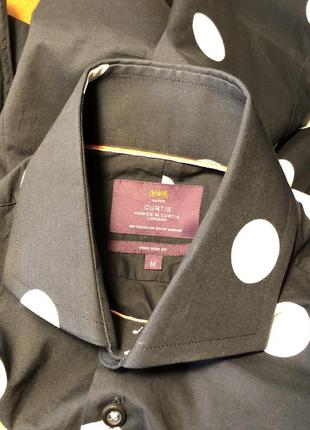 Рубашка чёрная в белый горох hawes & curtis