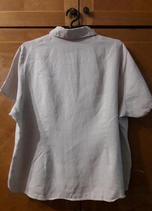 100% лен брендовая натуральная  блуза  рубашка  р.22 от  marks &spencer2 фото