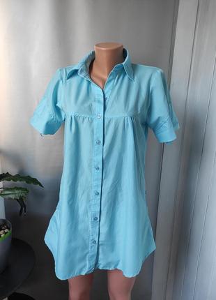 Рубашка удлиненная свободного кроя, туника с коротким рукавом туречевая рубаха коттон1 фото