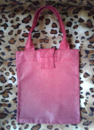 Lancome paris сумка-шоппер пляжная тканевая с люрексом1 фото