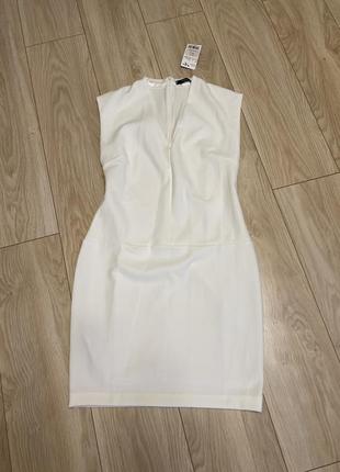Платье mango стильное модное классное красивое белое элегантное строгое1 фото