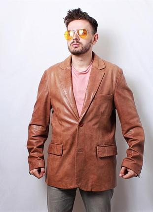 Чоловіча шкіряна куртка піджак блейзер woodland натуральна англія 2023