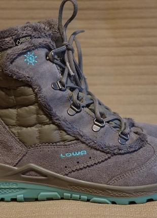 Гарненькі об'єднані сірі зимові термосапожки lowa klara gtx gore-tex 38 р.