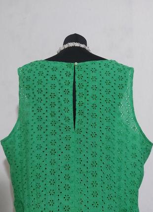 Батал воздушная хлопковая блуза с прошвой премиум коллекции marks & spencer7 фото