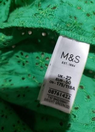 Батал воздушная хлопковая блуза с прошвой премиум коллекции marks & spencer9 фото