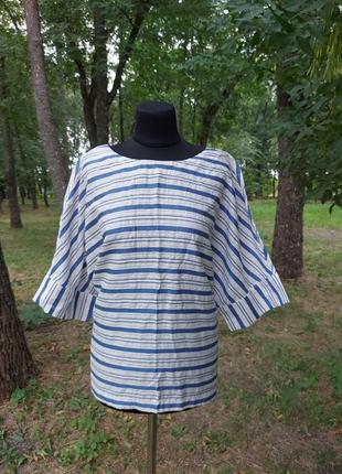 Красивенная блуза с обьемными пуговками на спинке лен, хлопок, крапива  marks & spencer1 фото