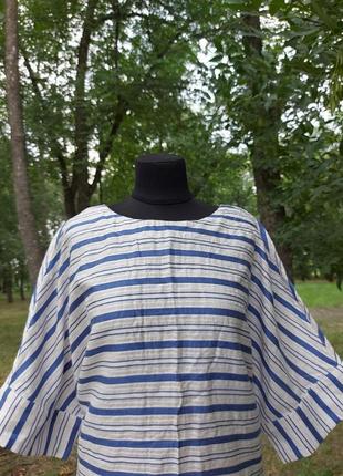 Красивенная блуза с обьемными пуговками на спинке лен, хлопок, крапива  marks & spencer2 фото