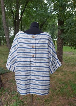 Красивенная блуза с обьемными пуговками на спинке лен, хлопок, крапива  marks & spencer5 фото