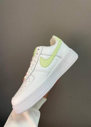 Nike force essential white green, кроссовки найк белые5 фото