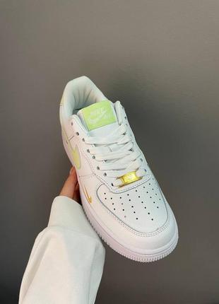 Nike force essential white green, кроссовки найк белые7 фото