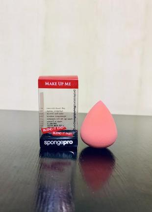 Профессиональный спонж-капля для тональной основы, розовый make up me spongepro бьюти блендер1 фото