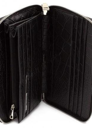 Кошелек мужской кожаный marco coverna клатч портмоне черный5 фото