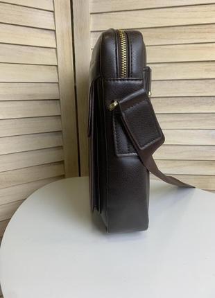 Мужская сумка-планшет polo эко кожа, качественная мужская сумка через плечо кожаная барсетка планшетка поло8 фото