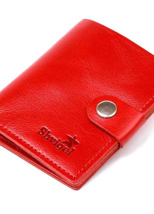 Практичное женское портмоне shvigel 16503 красный1 фото