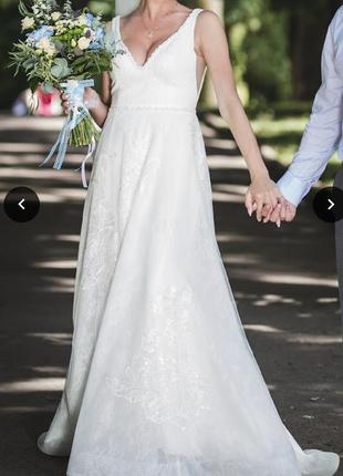 Весільна сукня айворі шикарна pronovias1 фото